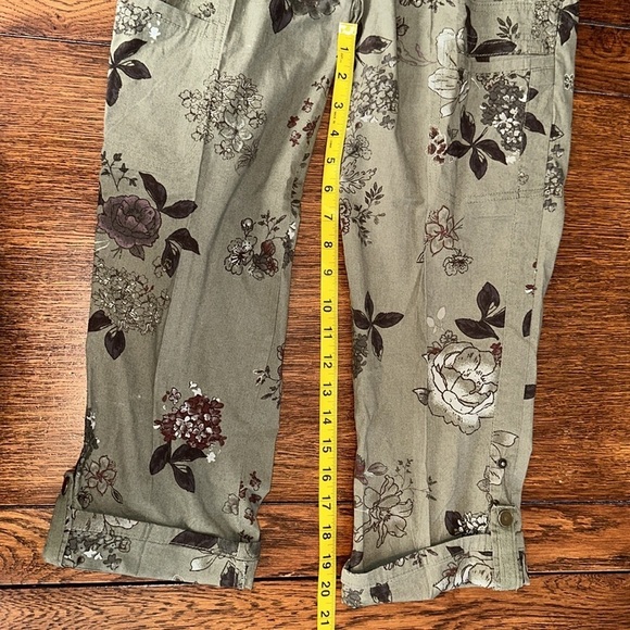 Democracy Floral Ankle Pants - Olive and Brown - Picture 4 of 9